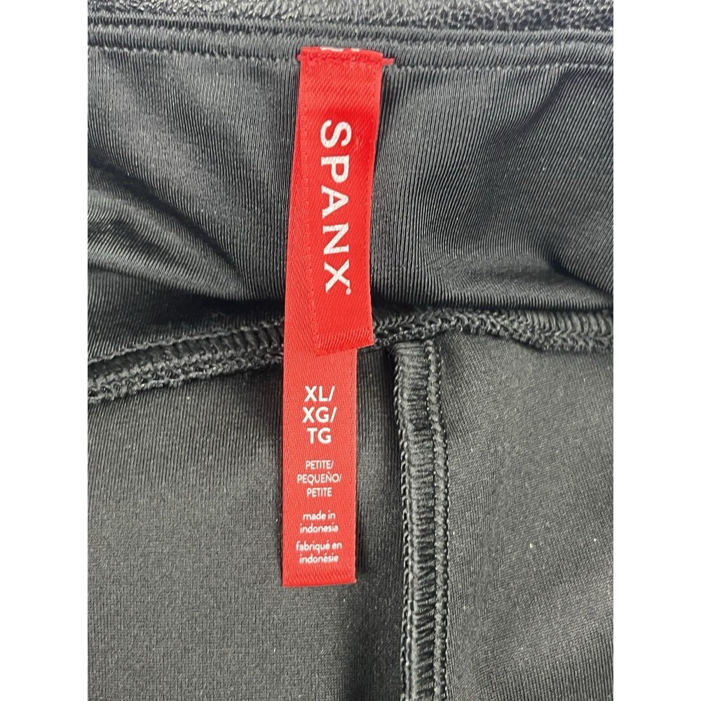 Spanx Faux Leather Bootcut Pants Sz XL Slimming Shaping Stretch Elastic‎ Waist - Picture 6 of 10